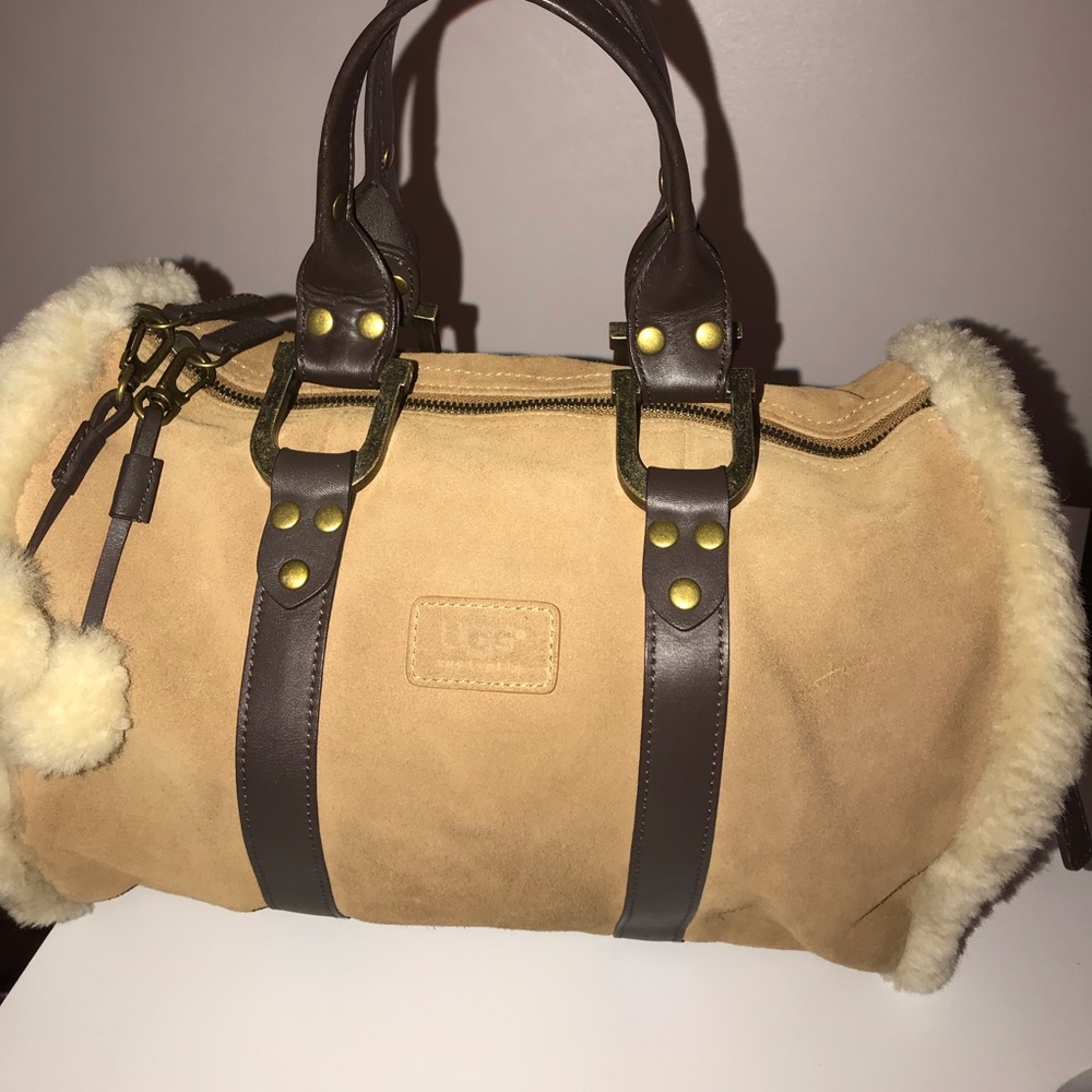 UGG Tan Suede Fluffy Purse